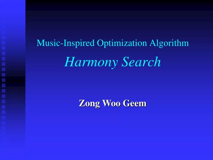 music inspired optimization algorithm harmony search