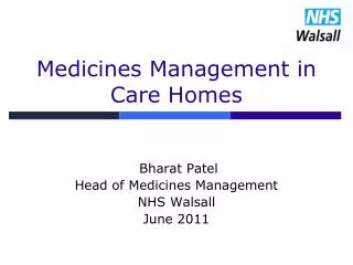 Medicines Management in Care Homes