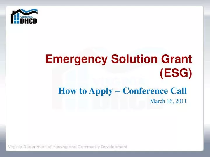 emergency solution grant esg