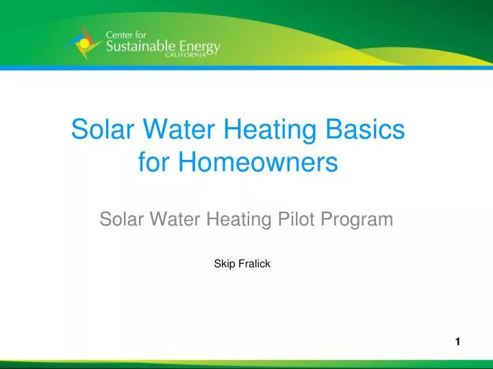 solar water heating basics for homeowners