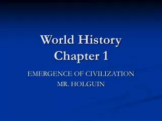 World History Chapter 1