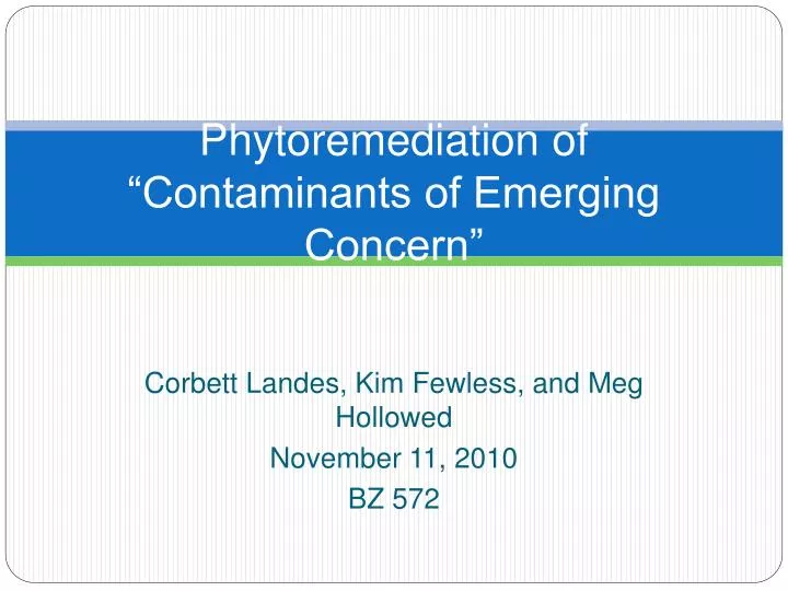 phytoremediation of contaminants of emerging concern