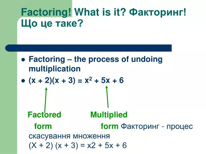 factoring what is it