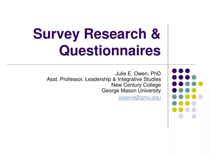 survey research questionnaires