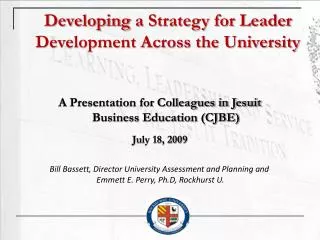 Developing a Strategy for Leader Development Across the University