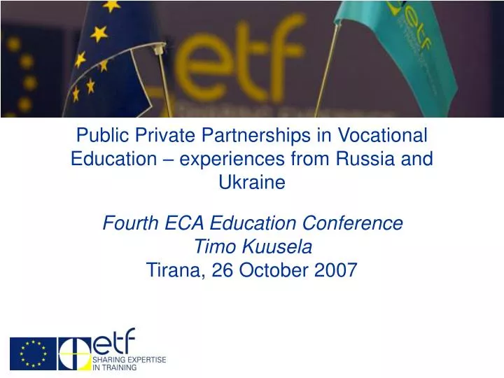public private partnerships in vocational education experiences from russia and ukraine