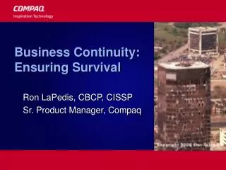 Business Continuity: Ensuring Survival