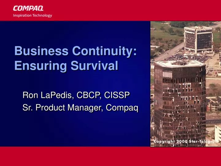 business continuity ensuring survival