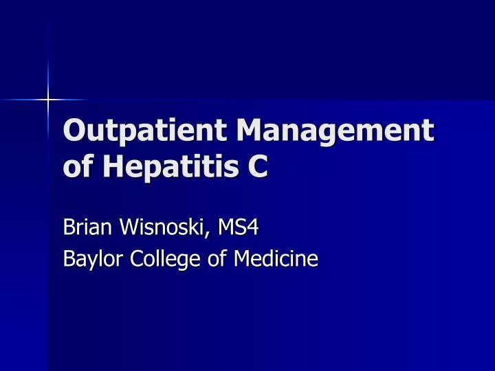 outpatient management of hepatitis c