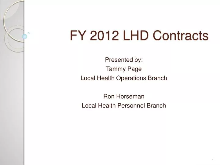fy 2012 lhd contracts
