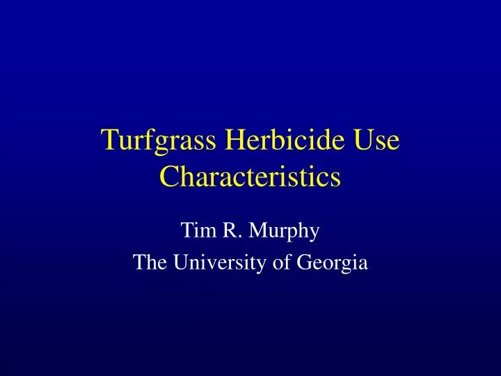 turfgrass herbicide use characteristics