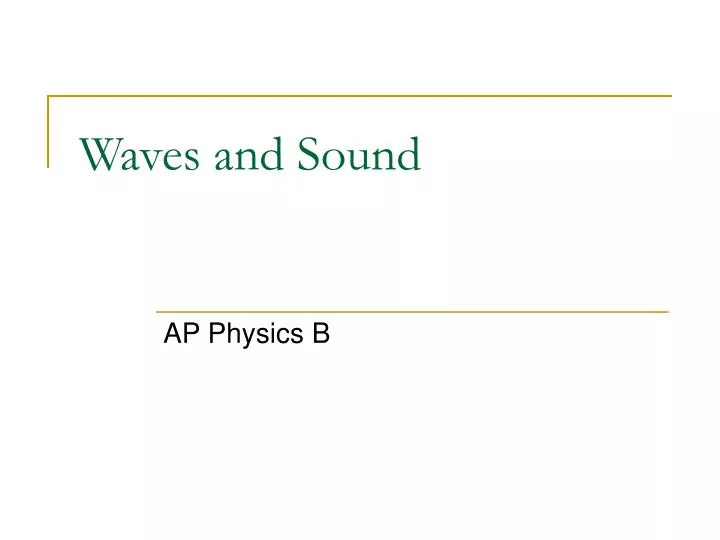 waves and sound