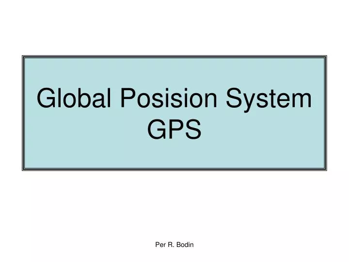 global posision system gps
