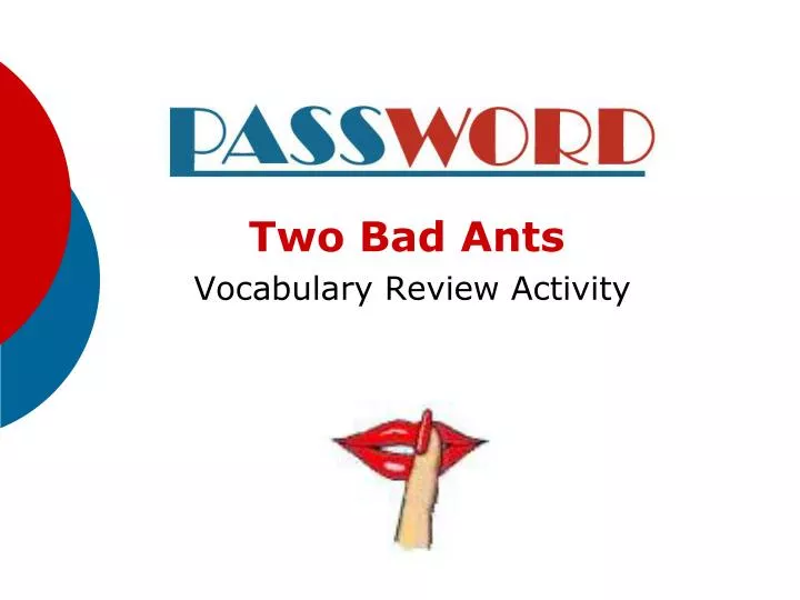 two bad ants vocabulary review activity