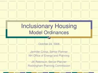Inclusionary Housing Model Ordinances