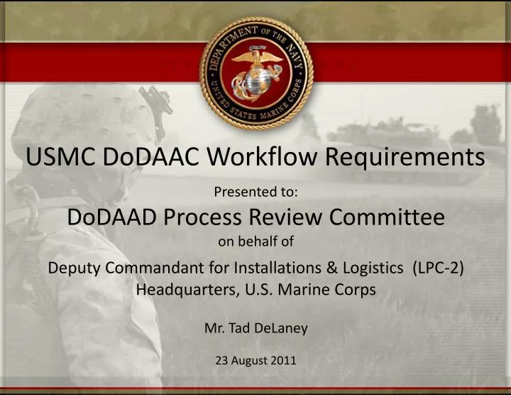 usmc dodaac workflow requirements