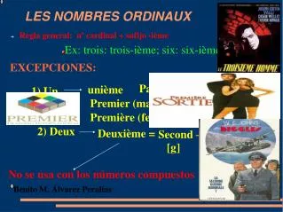 les nombres ordinaux