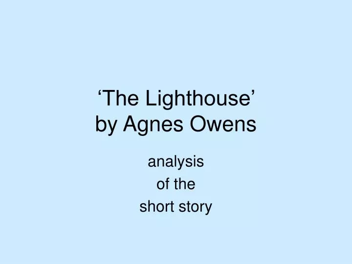the lighthouse by agnes owens