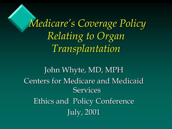 medicare s coverage policy relating to organ transplantation