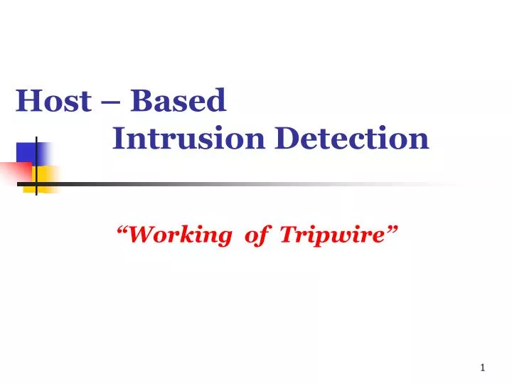 host based intrusion detection