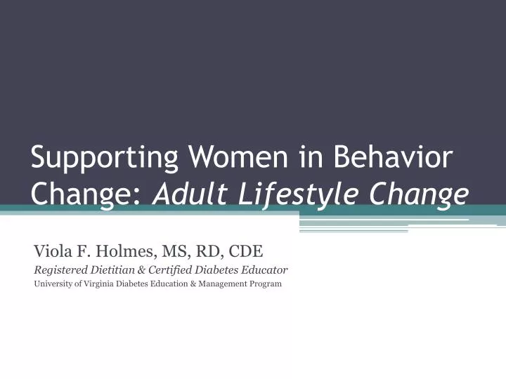 supporting women in behavior change adult lifestyle change