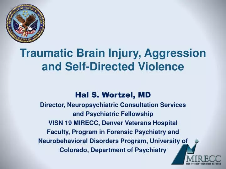 traumatic brain injury aggression and self directed violence