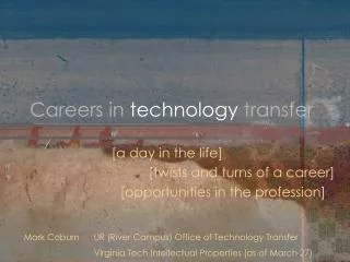 Careers in technology transfer