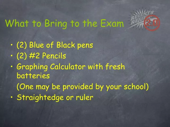 what to bring to the exam