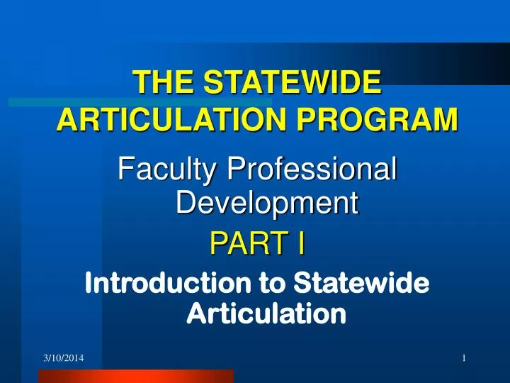 the statewide articulation program