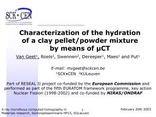 Characterization of the hydration of a clay pellet/powder mixture by means of µCT