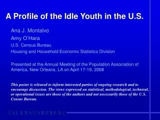 A Profile of the Idle Youth in the U.S.