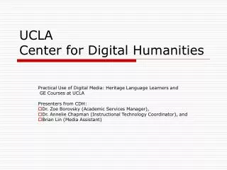 UCLA Center for Digital Humanities