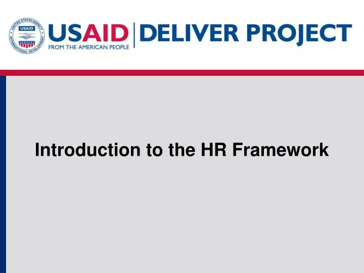 introduction to the hr framework