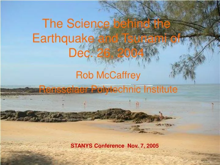 the science behind the earthquake and tsunami of dec 26 2004