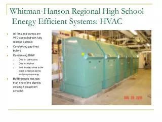 Whitman-Hanson Regional High School Energy Efficient Systems: HVAC