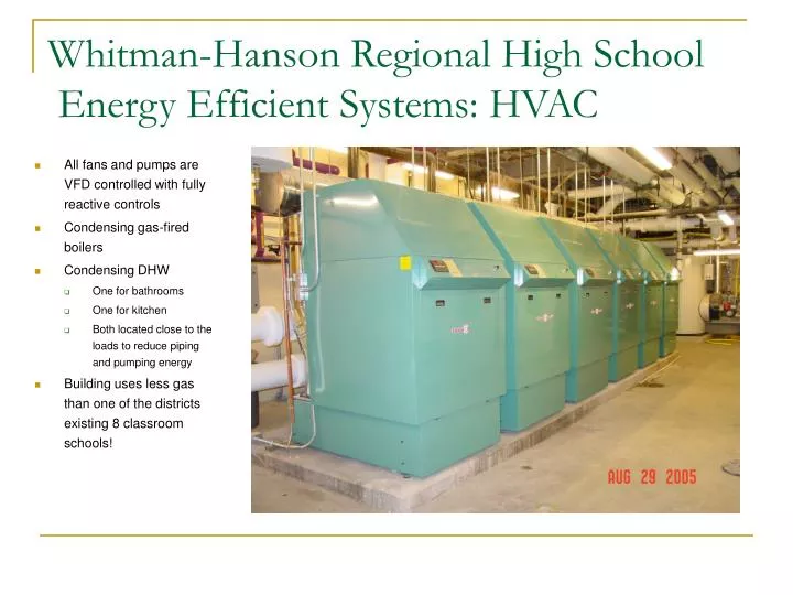 whitman hanson regional high school energy efficient systems hvac