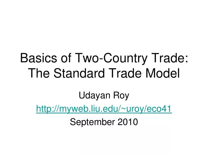 basics of two country trade the standard trade model