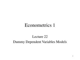 Econometrics 1