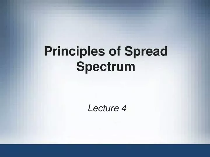 principles of spread spectrum