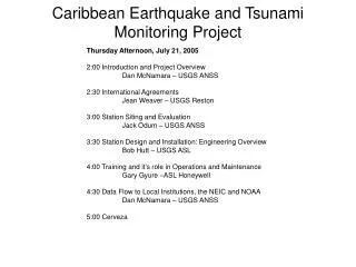 Caribbean Earthquake and Tsunami Monitoring Project