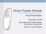 Home Theater Remote - slide 1
