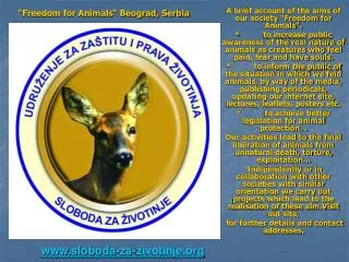 A brief account of the aims of our society &quot;Freedom for Animals&quot;.