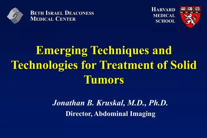 emerging techniques and technologies for treatment of solid tumors