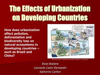 The Effects of Urbanization on Developing Countries