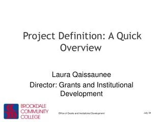 Project Definition: A Quick Overview