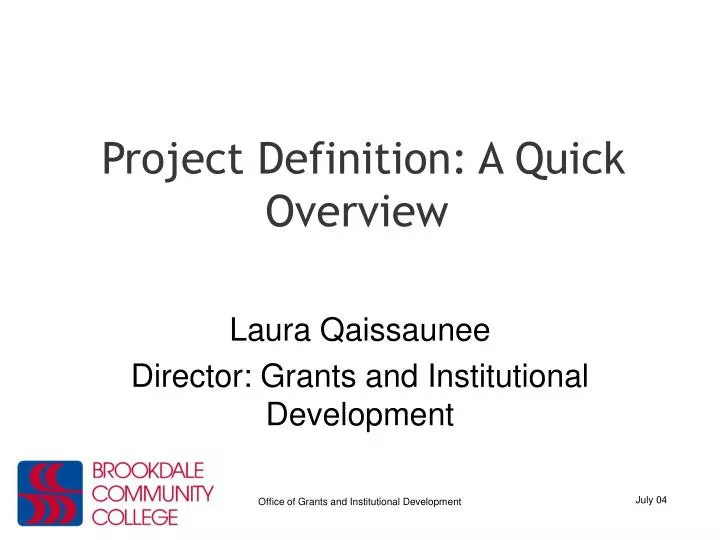 project definition a quick overview