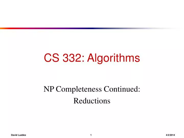 cs 332 algorithms