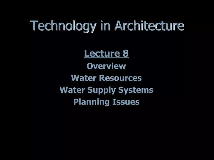 technology in architecture