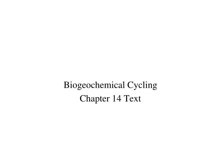 biogeochemical cycling chapter 14 text