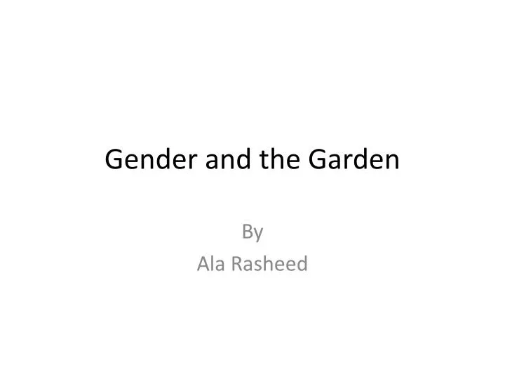 gender and the garden